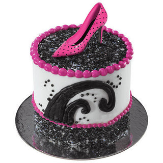 Sexy Pink & Black High Heel Cake Toppers 12 per pack