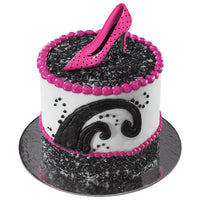 Sexy Pink & Black High Heel Cake Toppers 12 per pack