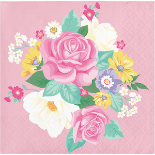 Tea Party Floral Beverage Napkins