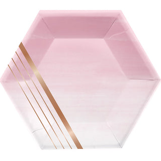 Rose Gold Geometric Dinner Plates