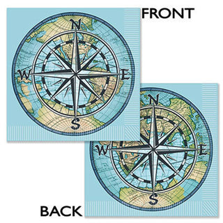 Bon Voyage Compass Luncheon Napkins