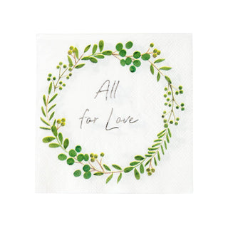 Greenery All For Love Cocktail Napkins