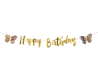 Butterfly Shimmer Birthday Banner