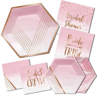 Rose Gold Geometric Dinner Plates