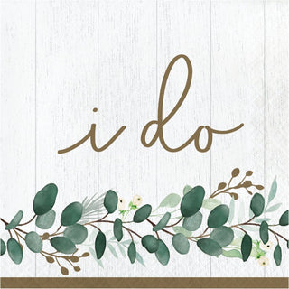 Eucalyptus Greens "I Do" Luncheon Napkins