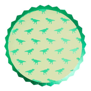 Dinosaur Large Party Foil Plates with Spikes