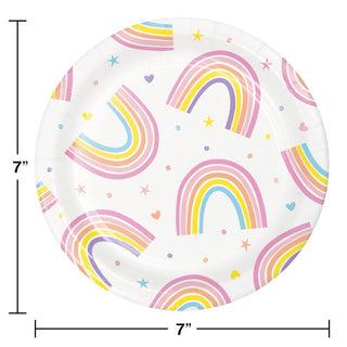 Happy Rainbow Dessert Plates