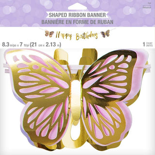 Butterfly Shimmer Birthday Banner