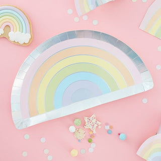 Pastel Rainbow Shaped Plates