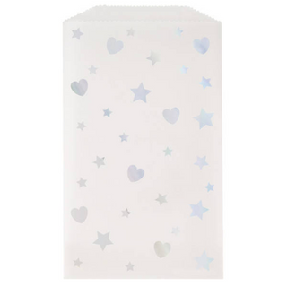 Iridescent Hearts and Stars Glassine Treat Bags/ Iridescent Party Favor Bags