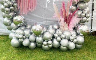 Kalisan Silver Mirror 12 inch Latex Balloons 50 CT