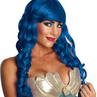 Long Bright Blue Katy Mermaid Wig