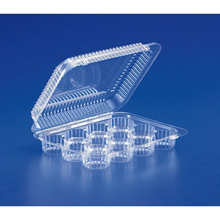 Mini Muffin Clear Plastic Container 12 Compartments