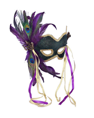 Peacock Feather Green Mardi Gras Mask