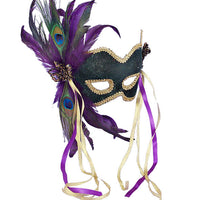 Peacock Feather Green Mardi Gras Mask