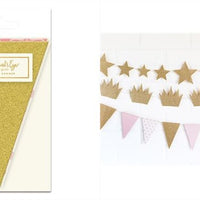 Mind's Eye Pink & Gold Pennant Banner - 8'