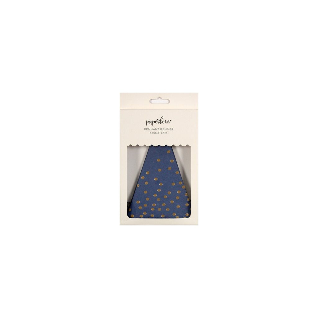 Paperlove Navy and Gold Pennant Banner