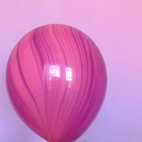 Latex Marbled Balloons/Package of 10 Count/ Pink Violet Rainbow