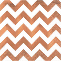 Premium Quality Luncheon Napkins - Chevron Rose Gold