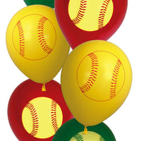 Girls Softball Latex Balloons 6 pack