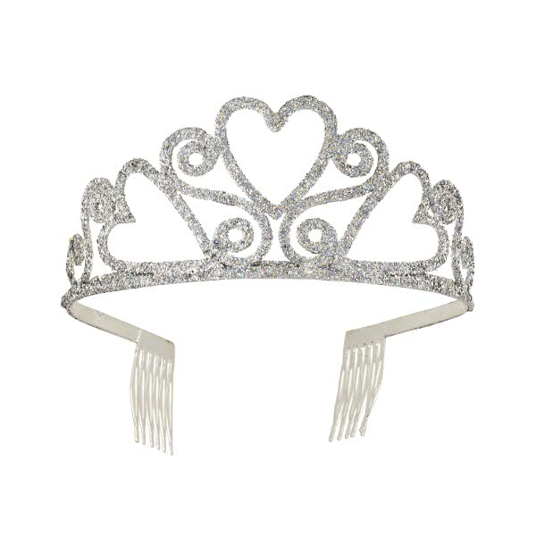 Silver Glitter Princess Tiara Crown