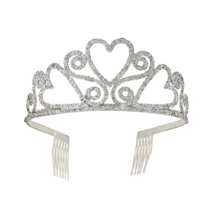 Silver Glitter Princess Tiara Crown