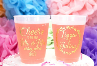 Frosted Plastic Shatterproof Personalized Cups / 50 Count