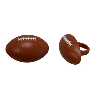 3-D Football Rings - Cupcake Topper/12 Count